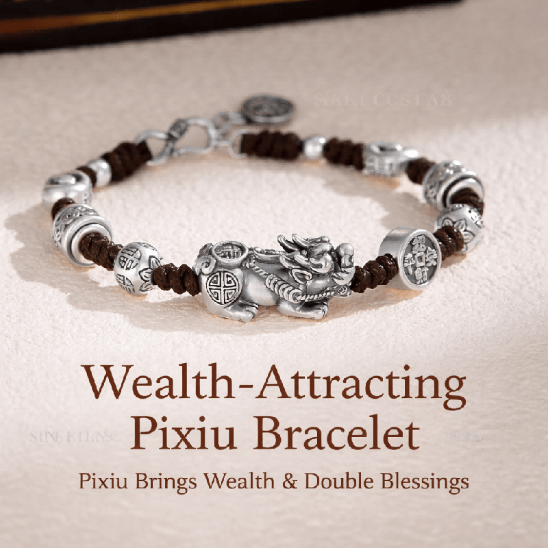 Sterling Silver Pixiu Bracelet – Braided Feng Shui Bracelet
