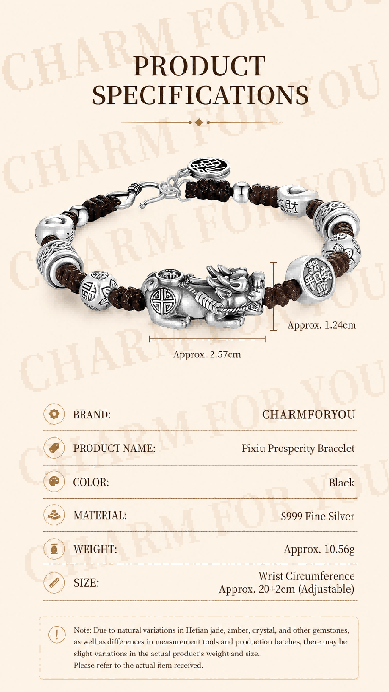 Sterling Silver Pixiu Bracelet – Braided Feng Shui Bracelet