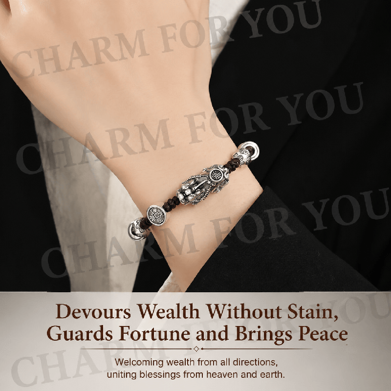 Sterling Silver Pixiu Bracelet – Braided Feng Shui Bracelet