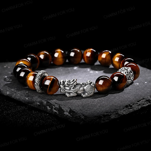 Pixiu Mantra Bracelet – Sterling Silver Feng Shui Mala