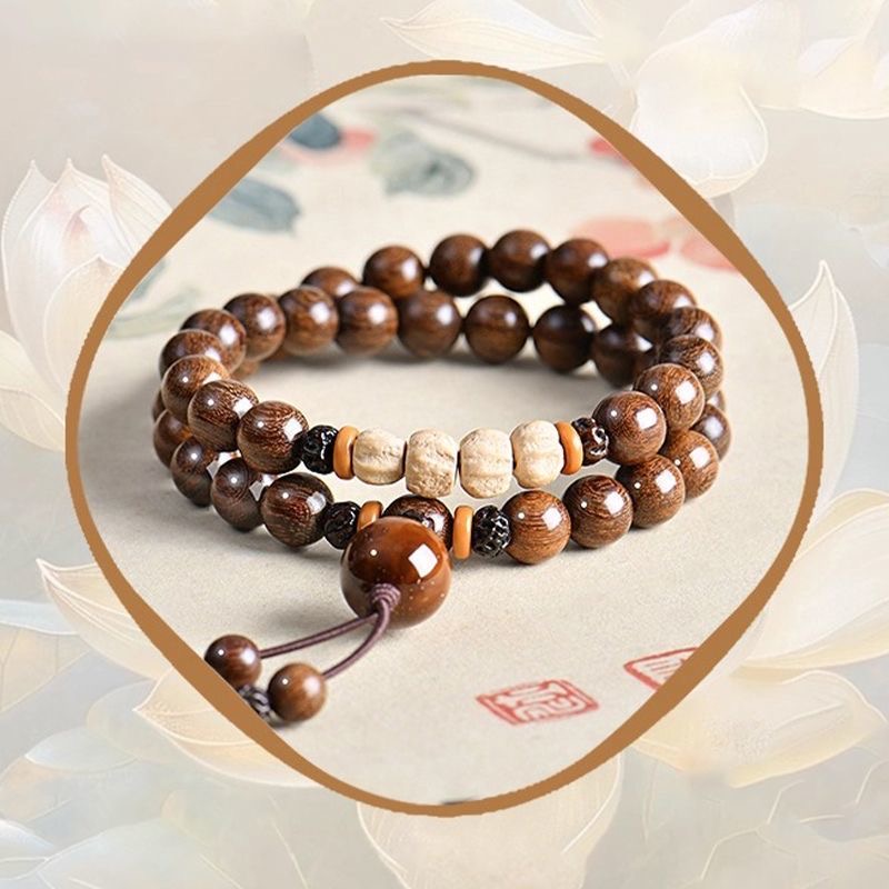 Double Wrap Golden Sandalwood Mala Bracelet – Zen Beads