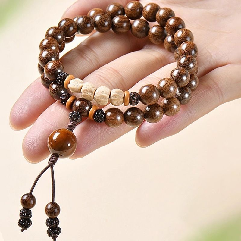 Double Wrap Golden Sandalwood Mala Bracelet – Zen Beads