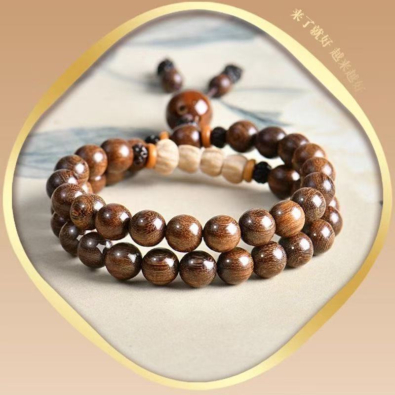 Double Wrap Golden Sandalwood Mala Bracelet – Zen Beads