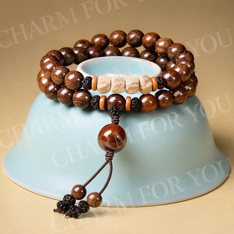 Double Wrap Golden Sandalwood Mala Bracelet – Zen Beads