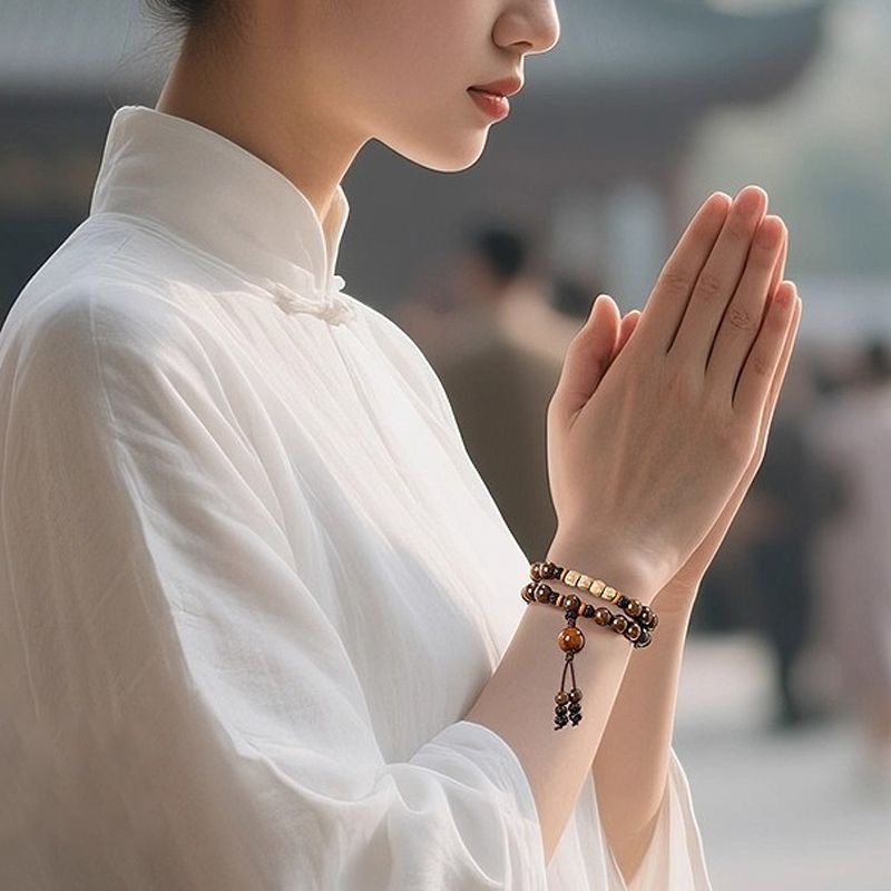 Double Wrap Golden Sandalwood Mala Bracelet – Zen Beads