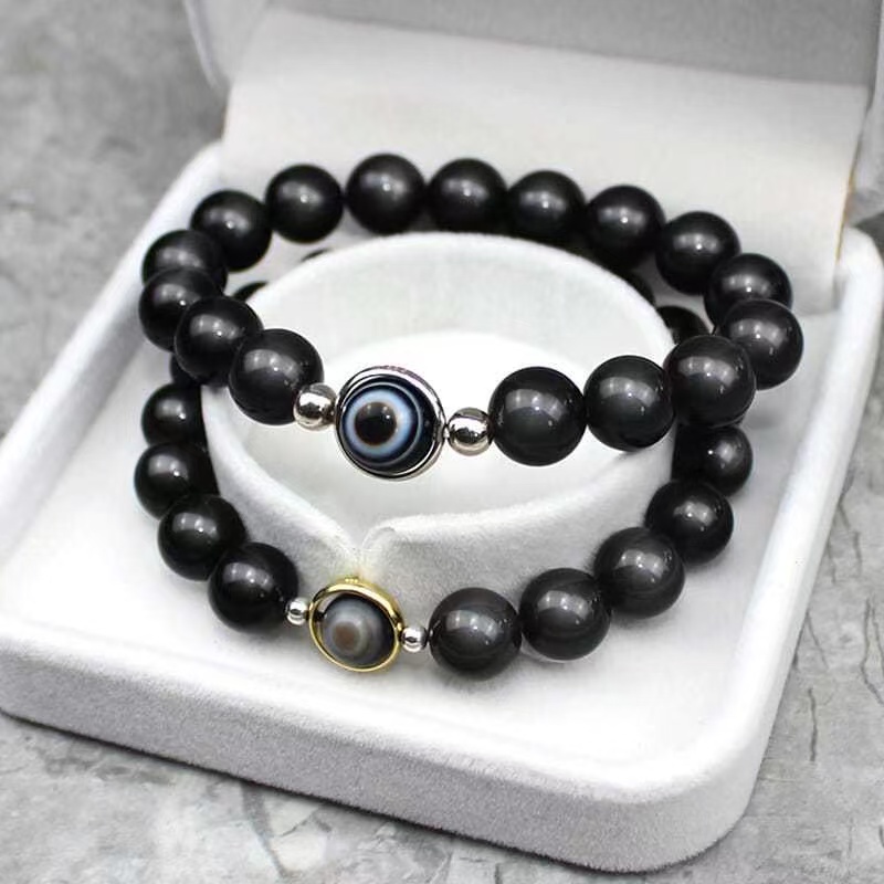 Obsidian Evil Eye Bracelet – Protection Beaded Bracelet