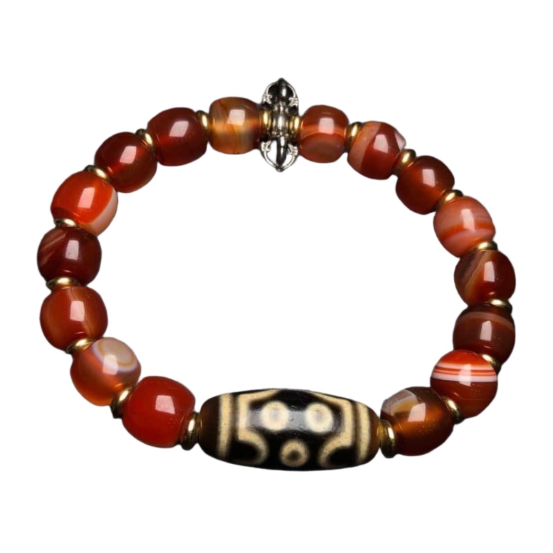 Seven-Eye Dzi Agate Bracelet – Tibetan Zen Jewelry