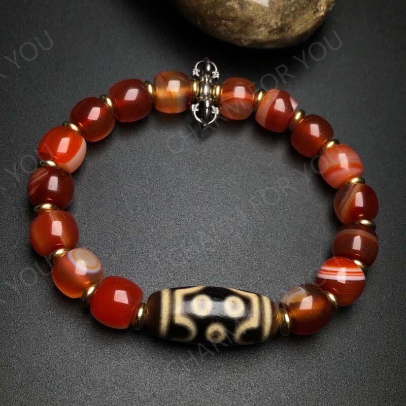Seven-Eye Dzi Agate Bracelet – Tibetan Zen Jewelry
