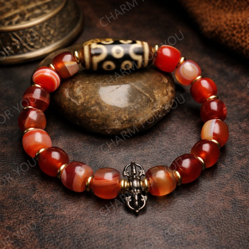 Seven-Eye Dzi Agate Bracelet – Tibetan Zen Jewelry