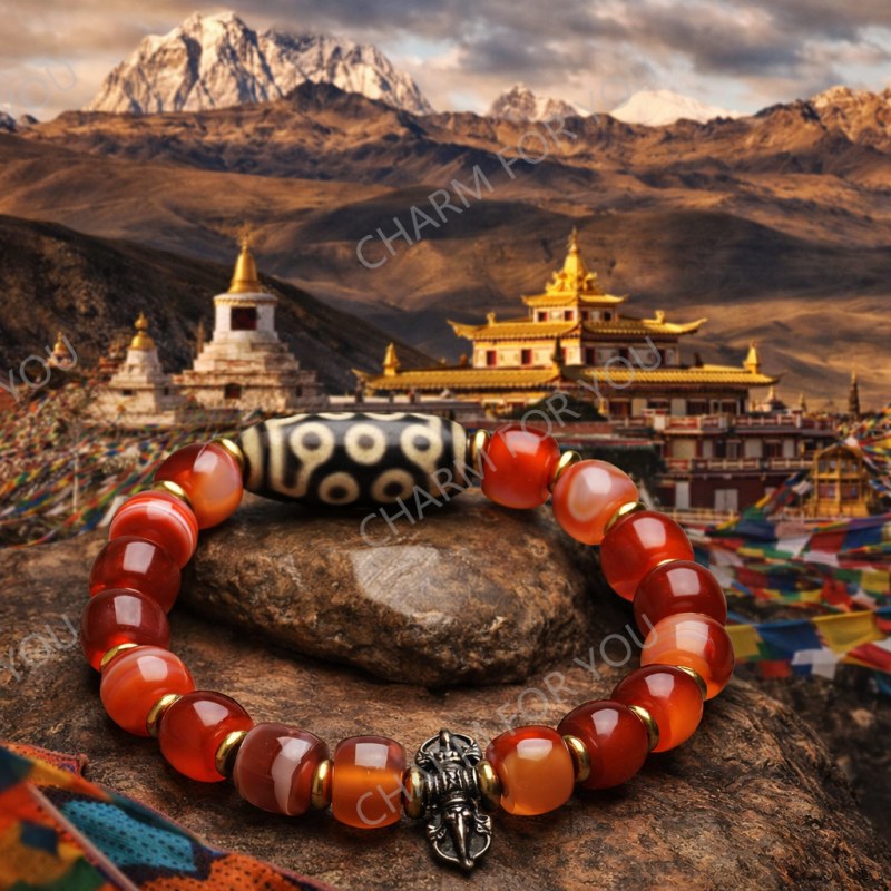 Seven-Eye Dzi Agate Bracelet – Tibetan Zen Jewelry