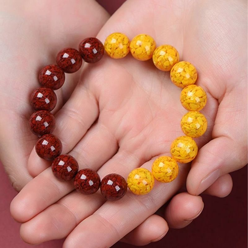 Natural Cinnabar & Realgar Yin-Yang Bracelet | Feng Shui Jewelry