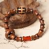 Huanghuali Bamboo Dzi Bracelet | Prosperity & Protection