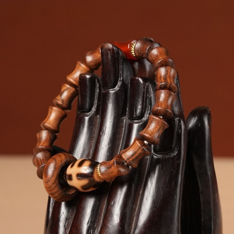 Huanghuali Bamboo Dzi Bracelet | Prosperity & Protection