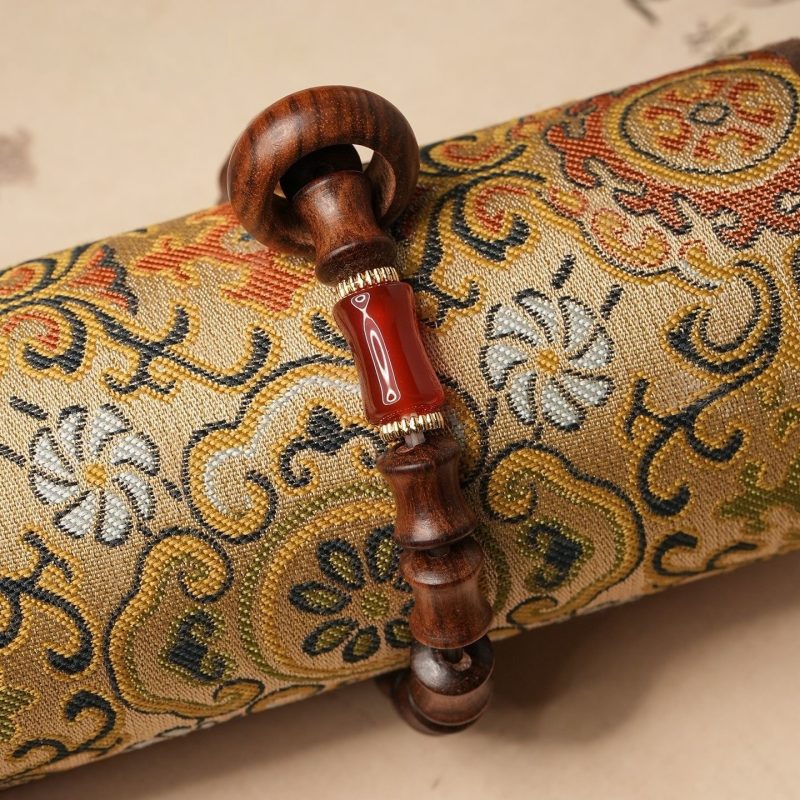 Huanghuali Bamboo Dzi Bracelet | Prosperity & Protection