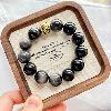 Large Obsidian Bead Bracelet 14mm | Natural Protection Jewelry