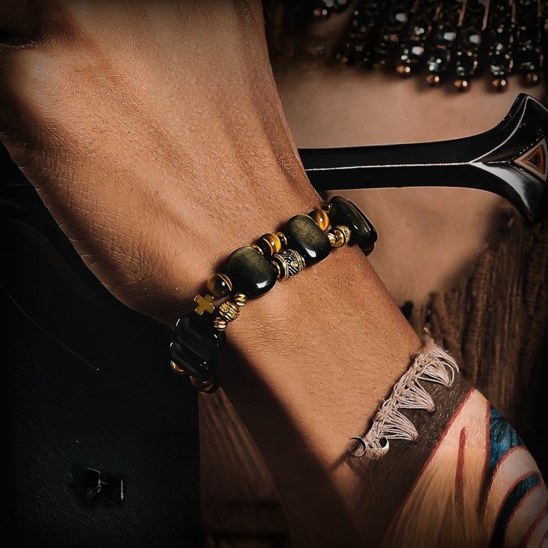 Gold Obsidian Tiger Eye Bracelet