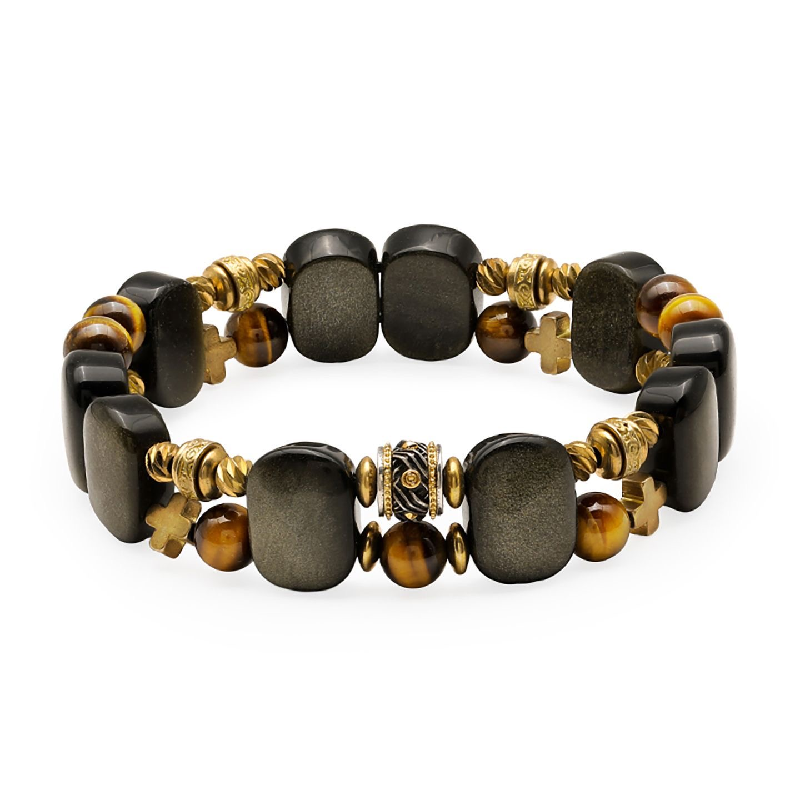 Gold Obsidian Tiger Eye Bracelet