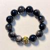 Large Obsidian Bead Bracelet 14mm | Natural Protection Jewelry