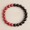 Cinnabar & Obsidian Yin Yang Bracelet | Lucky Protection Jewelry