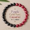 Cinnabar & Obsidian Yin Yang Bracelet | Lucky Protection Jewelry