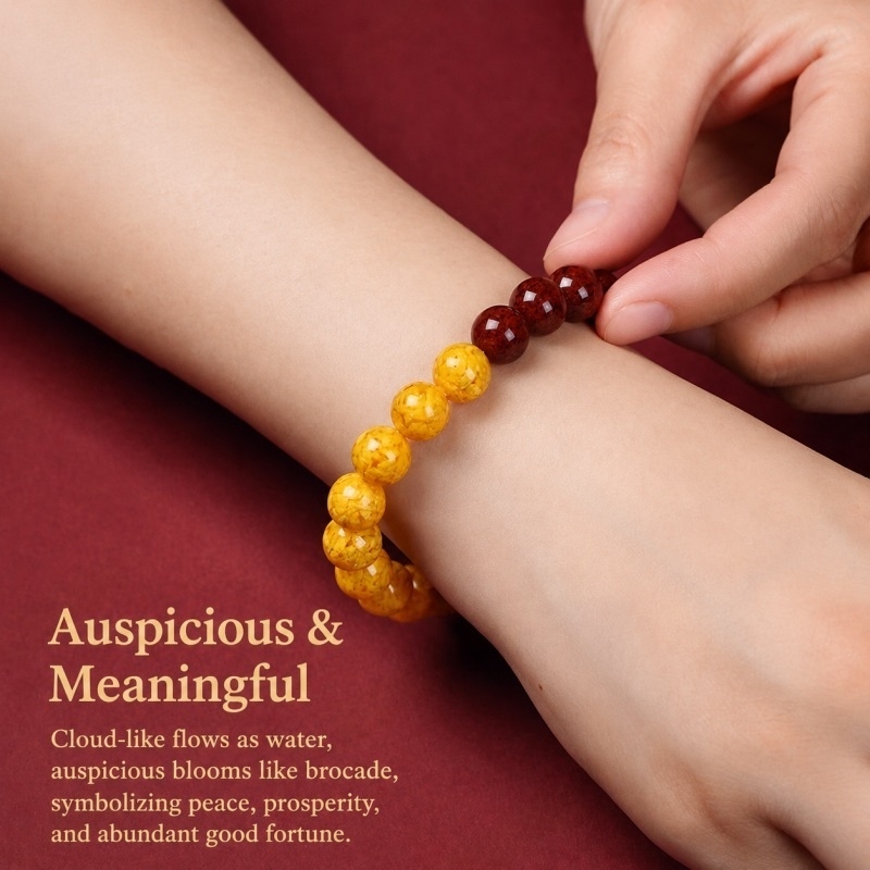 Natural Cinnabar & Realgar Yin-Yang Bracelet | Feng Shui Jewelry