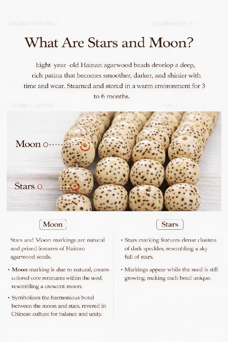 Moon & Star Bodhi 108 Mala – Hainan Zen Prayer Beads