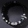 Double Wrap Pixiu Obsidian Bracelet – 999 Silver Feng Shui Bracelet