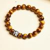 Sunflower Tiger Eye Bracelet – Sterling Silver Mala Jewelry