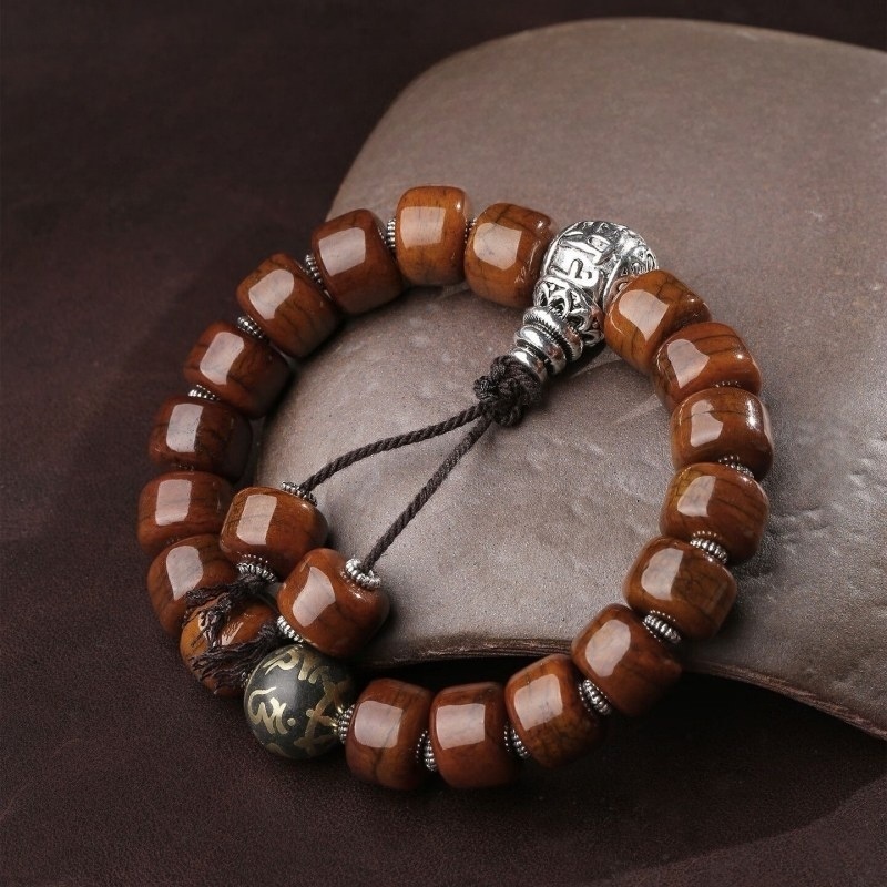 Tibetan Dzi Eye Bead Bracelet – Yak Bone Himalayan Bracelet