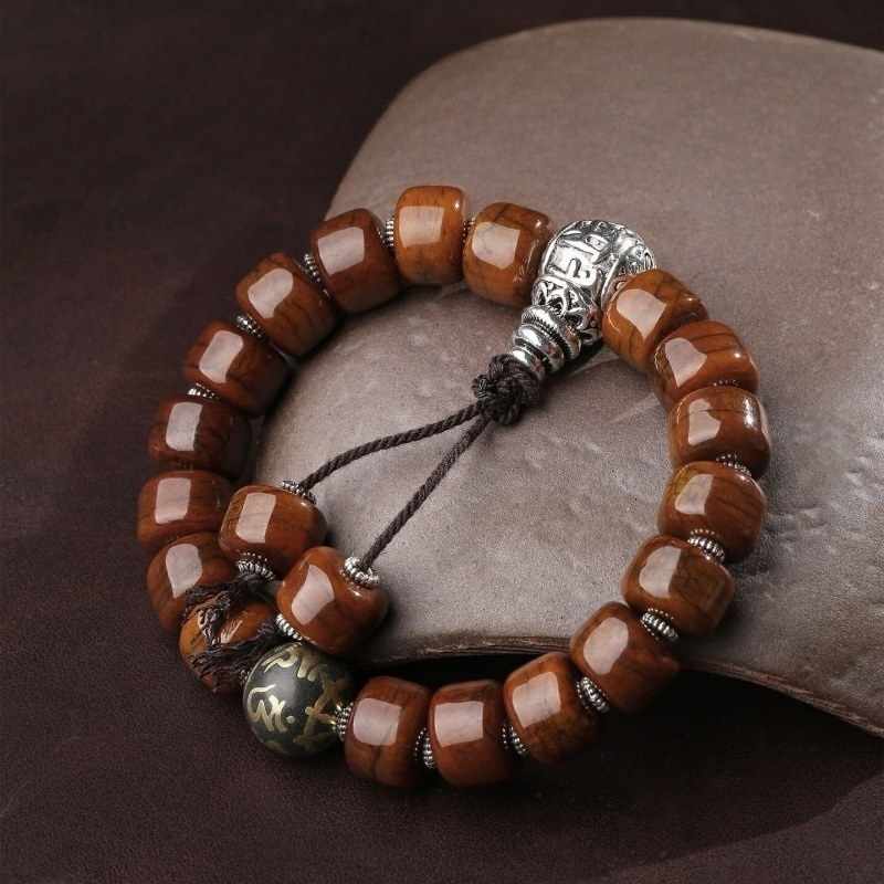 Tibetan Dzi Eye Bead Bracelet – Yak Bone Himalayan Bracelet