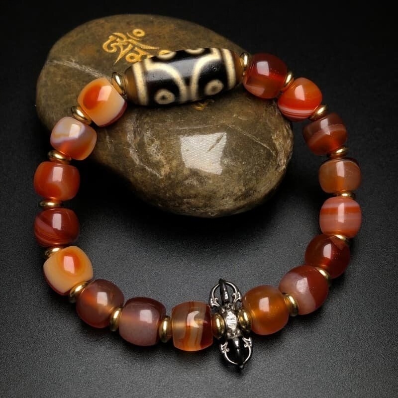 Seven-Eye Dzi Agate Bracelet – Tibetan Zen Jewelry