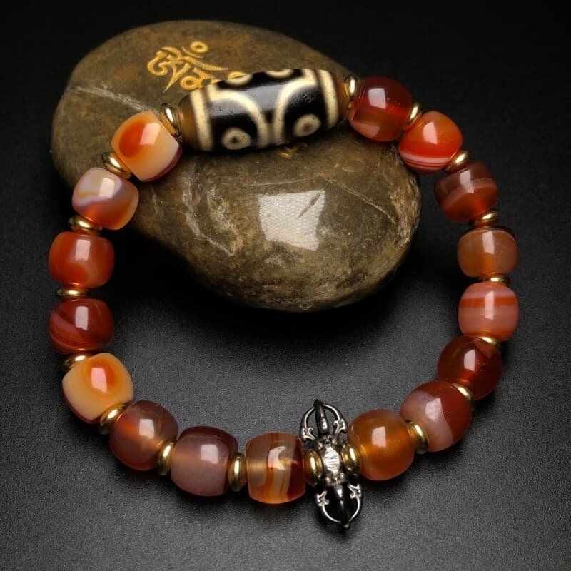 Seven-Eye Dzi Agate Bracelet – Tibetan Zen Jewelry