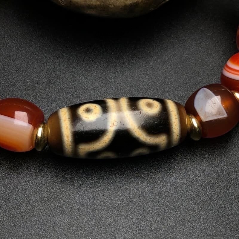 Seven-Eye Dzi Agate Bracelet – Tibetan Zen Jewelry