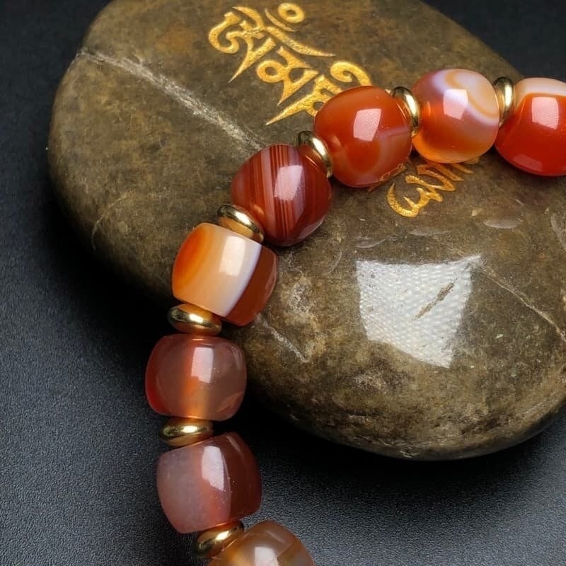 Seven-Eye Dzi Agate Bracelet – Tibetan Zen Jewelry
