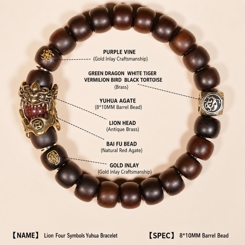 Thunder peach wood pixiu wealth bracelet