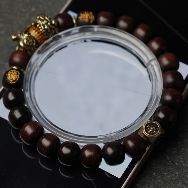 Thunder peach wood pixiu wealth bracelet