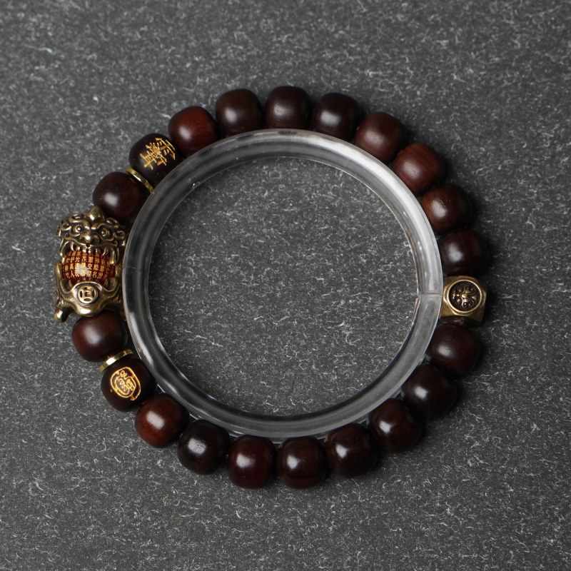 Thunder peach wood pixiu wealth bracelet