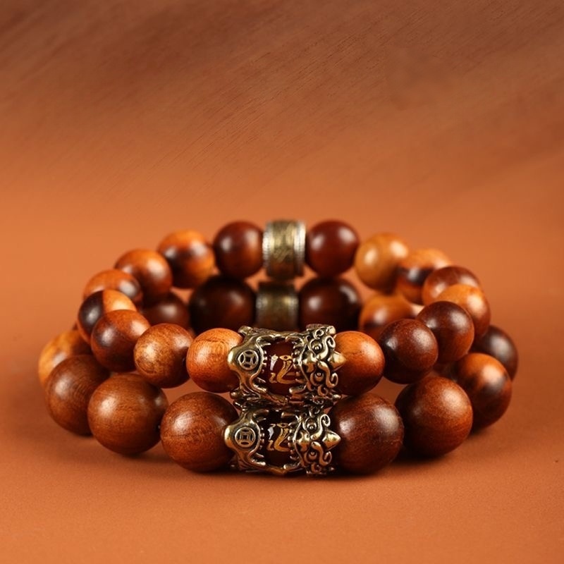 Taoist peach wood zodiac bracelet