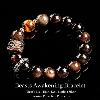 Auspicious lion silver obsidian bracelet