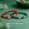 Silver lotus blessing agate bracelet