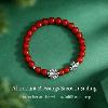 Silver lotus blessing agate bracelet