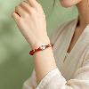 Silver lotus blessing agate bracelet