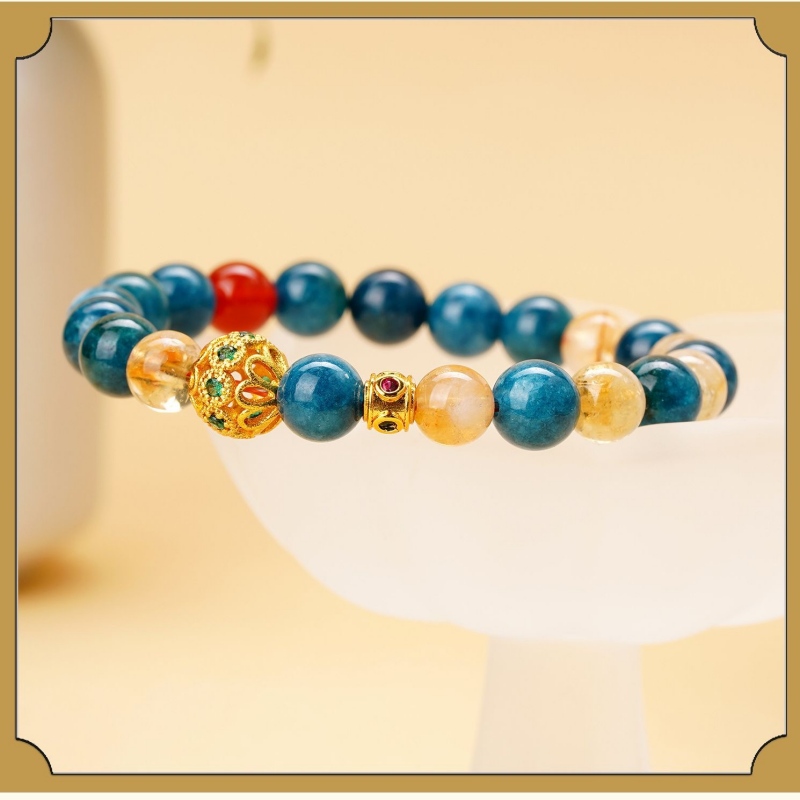 Natural lapis pyrite wenshu bracelet