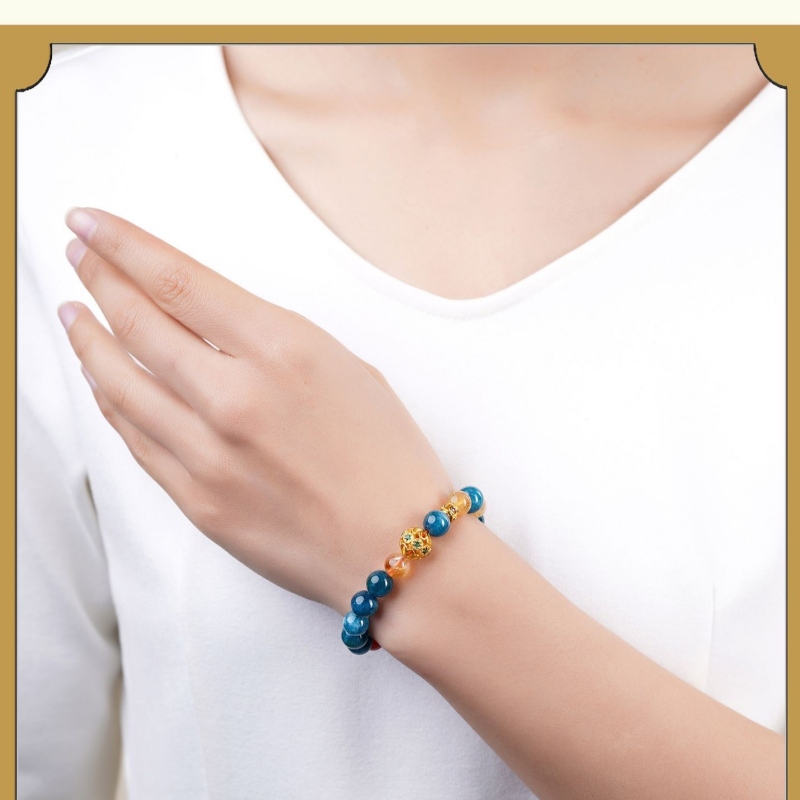 Natural lapis pyrite wenshu bracelet