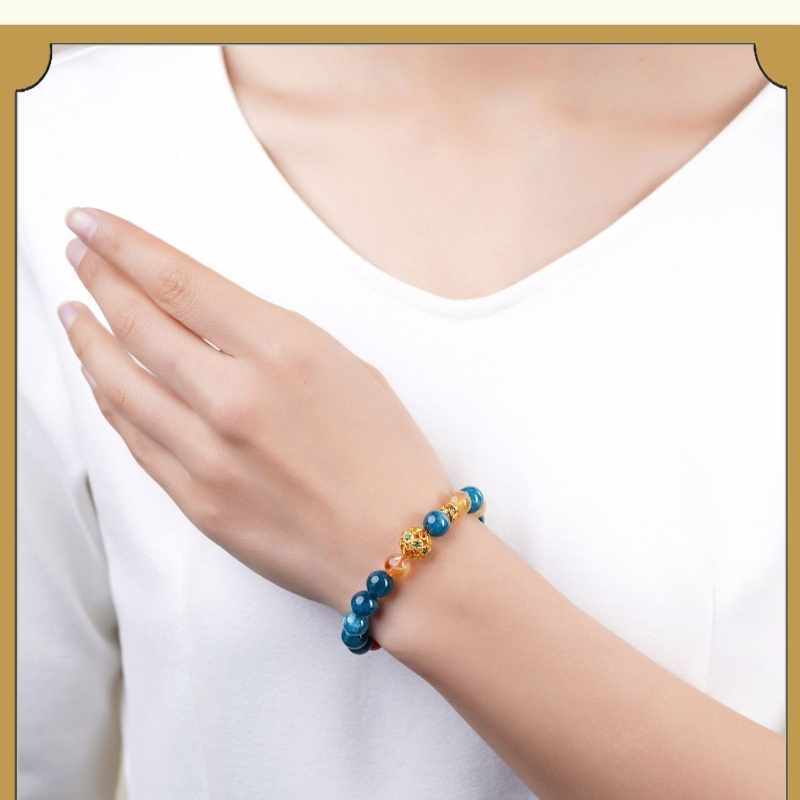 Natural lapis pyrite wenshu bracelet