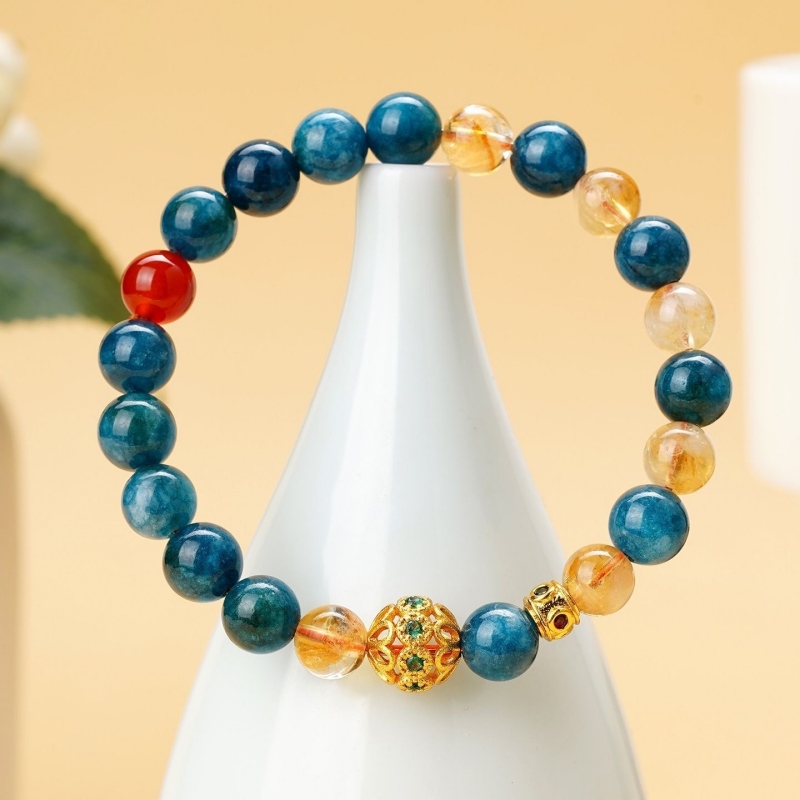 Natural lapis pyrite wenshu bracelet