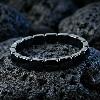 Hematite black stone square bead bracelet