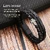Cross Leather & Black Obsidian Bracelet