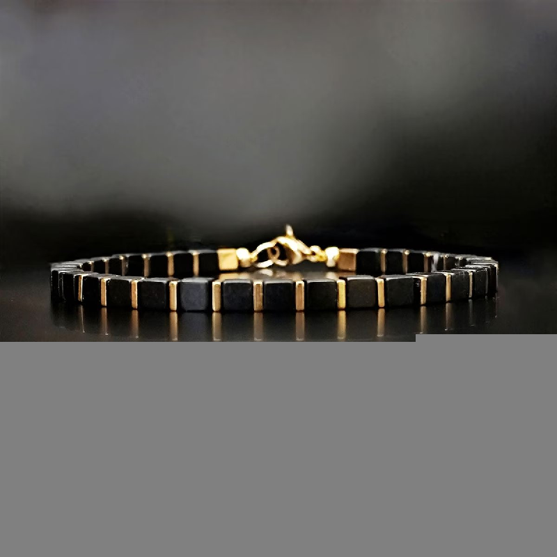 Square Obsidian Fortune Bracelet