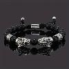Double leopard black stone bracelet